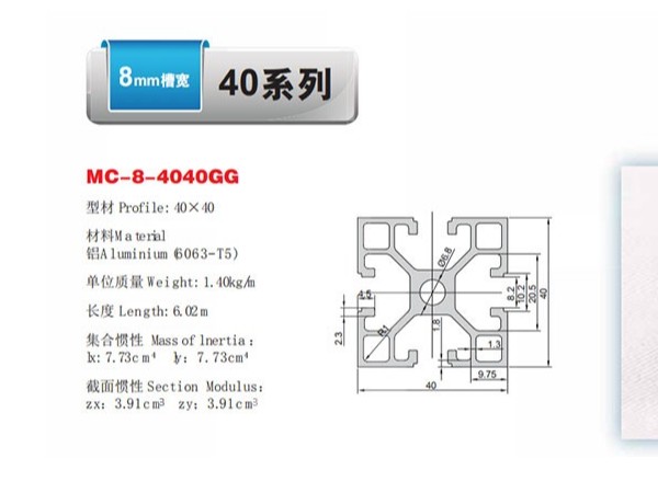 價格不同的鋁型材，拿40x40鋁型材種類舉例說明